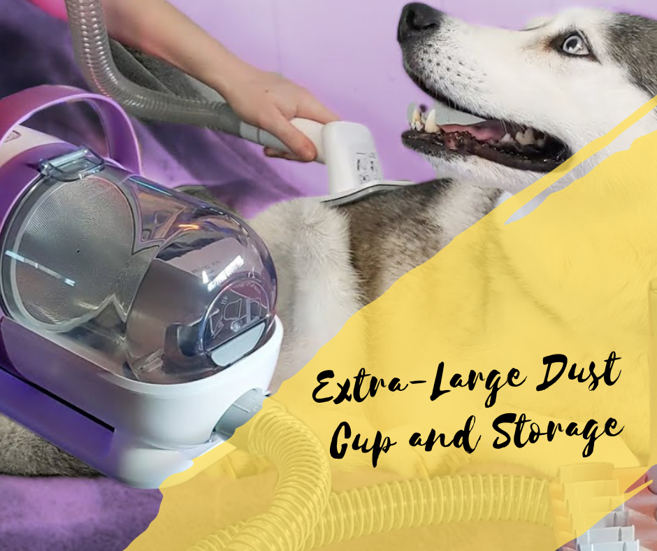 Extra-Large Dust Cup and Storage, Homeika Dog Grooming Kit & Vacuum